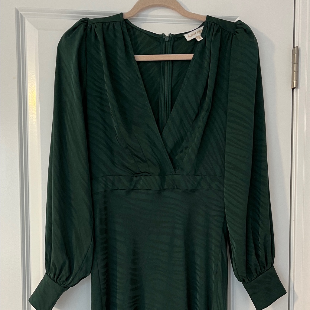 Ronny Kobo Collection Deep Green Long Sleeve Dress